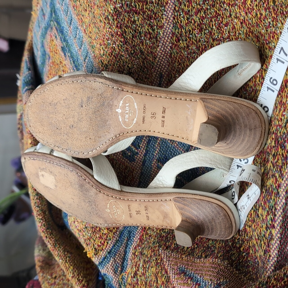 Prada Vintage White Sandals - Picture 7 of 12